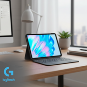 Capa com Teclado Logitech em modo de visualização