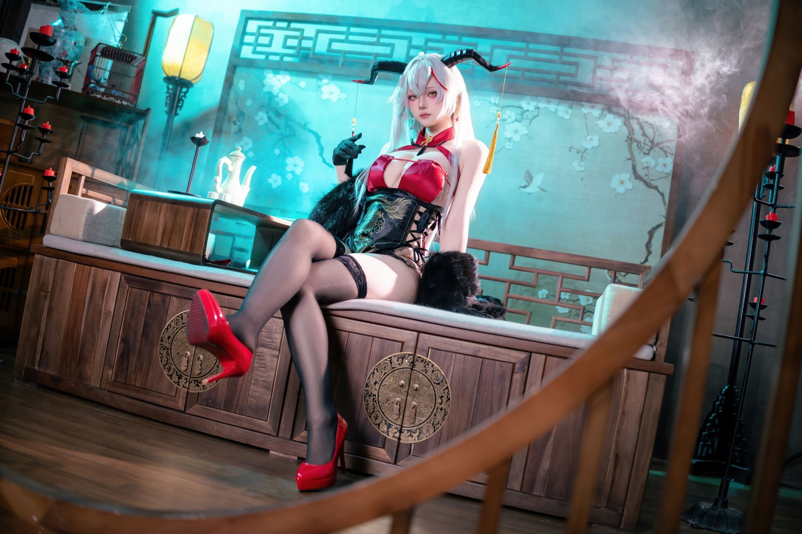 屿鱼 Yuyu 碧蓝航线 埃吉尔 旗袍 Cosplay 写真图集（50P｜990MB）插图5