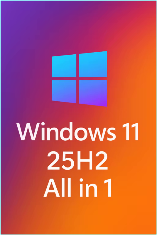 Windows 11 Aio 16in1.25H2 Build 26200.6725 No TPM Required Multilingual Preactivated – (6.89 GB)