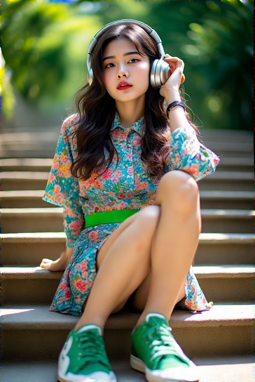 A-young-woman-sits-on-outdoor-8