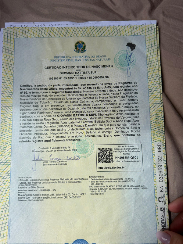 GIOVANNI BATTISTA SUPI - NASCITA