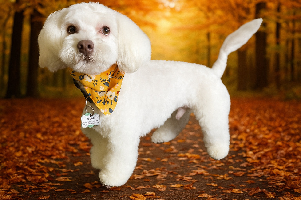 Freshly groomed client dog