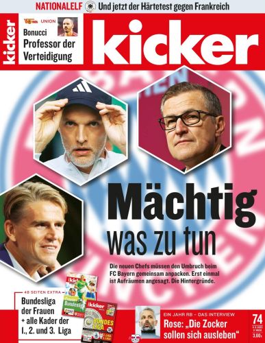 Cover: Kicker Sportmagazin No 74 vom 11  September 2023