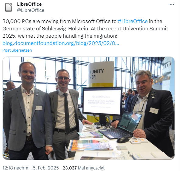 Schleswig-Holstein steigt auf LibreOffice um