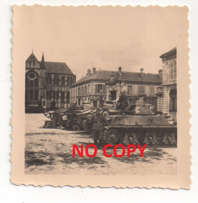 Orig. foto wk2 französischer panzer BEUTE Frankr
