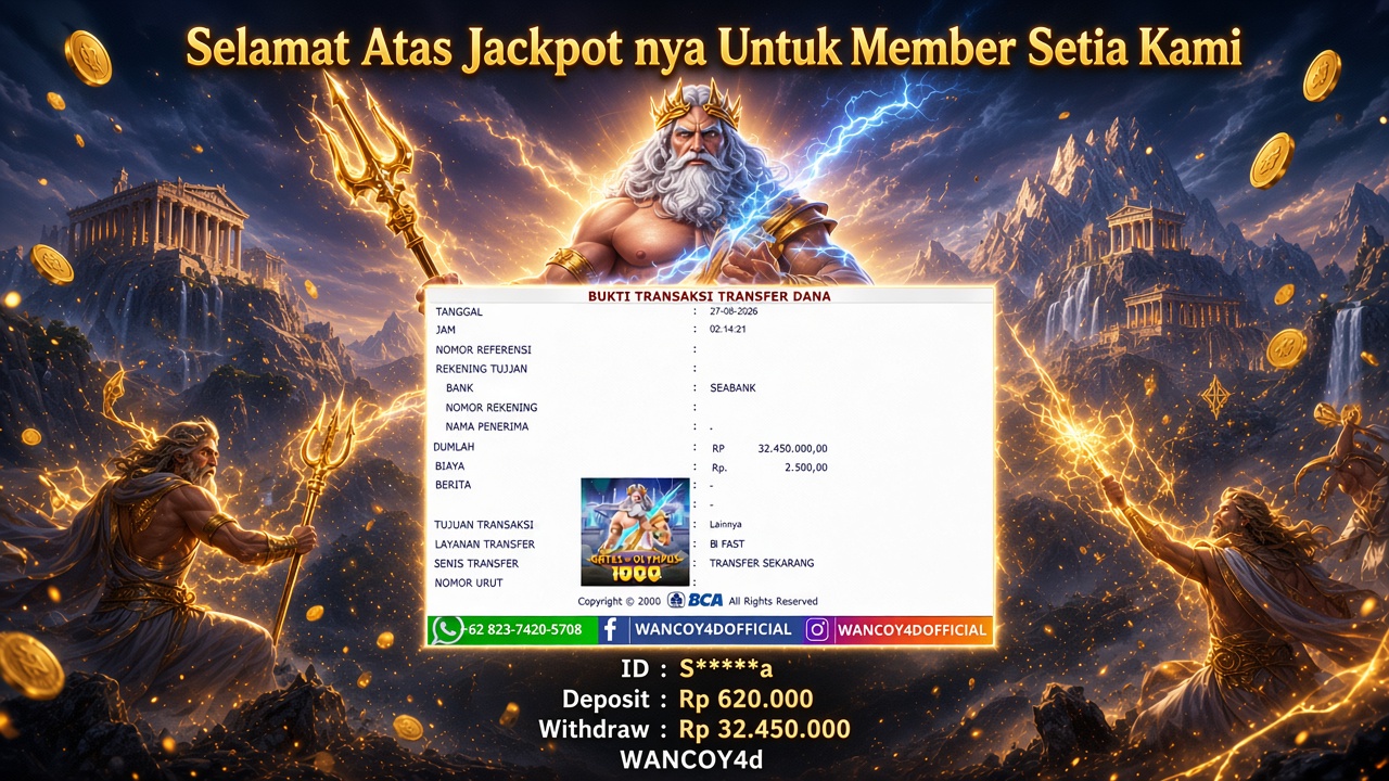 WANCOY4D GATES OF OLYMPUS1000 PRAGMATIC PLAY RP.32.450.000 -LUNAS