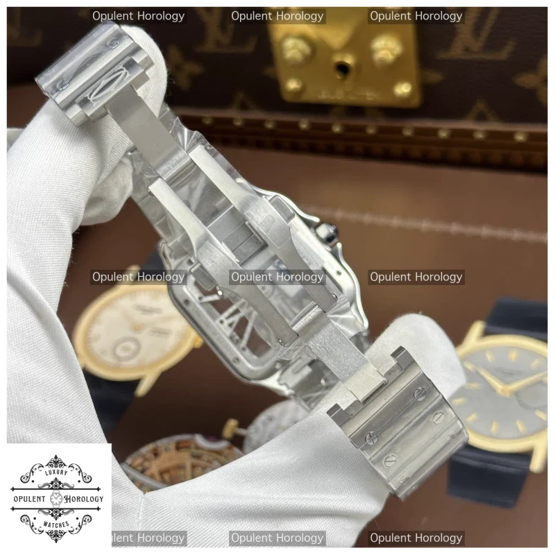Cartier Santos Skeleton Replica Watch | 39.8mm Stainless Steel Metal Bracelet - Super Clone
