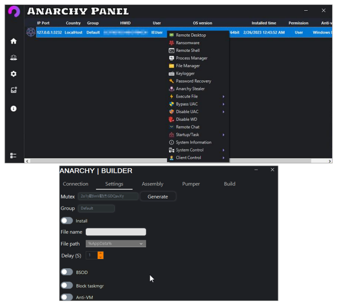 Anarchy Panel Rat 4.7 malware analysis