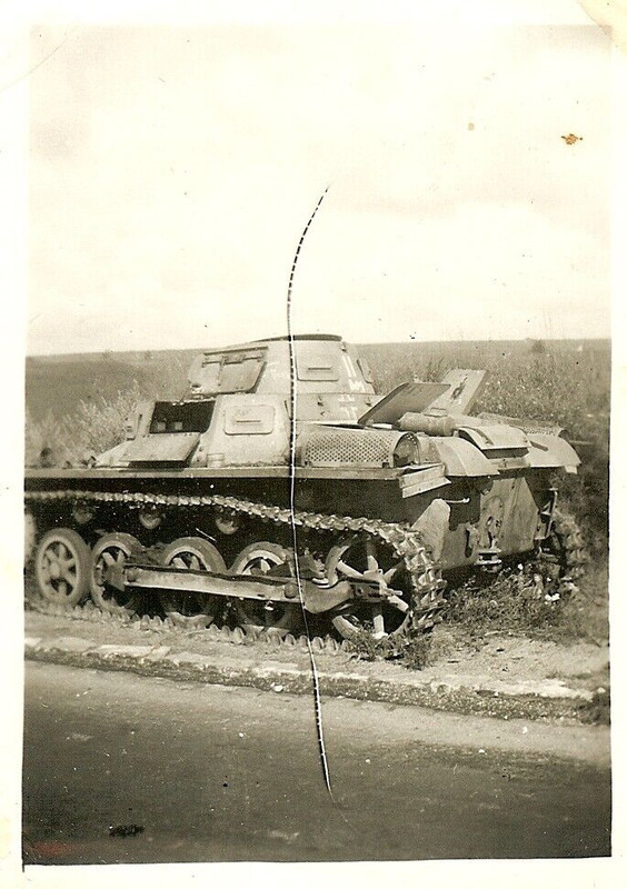 KO'd German Pzkw.I Panzer Tank Sitting on Side of Roadway!!! (1)