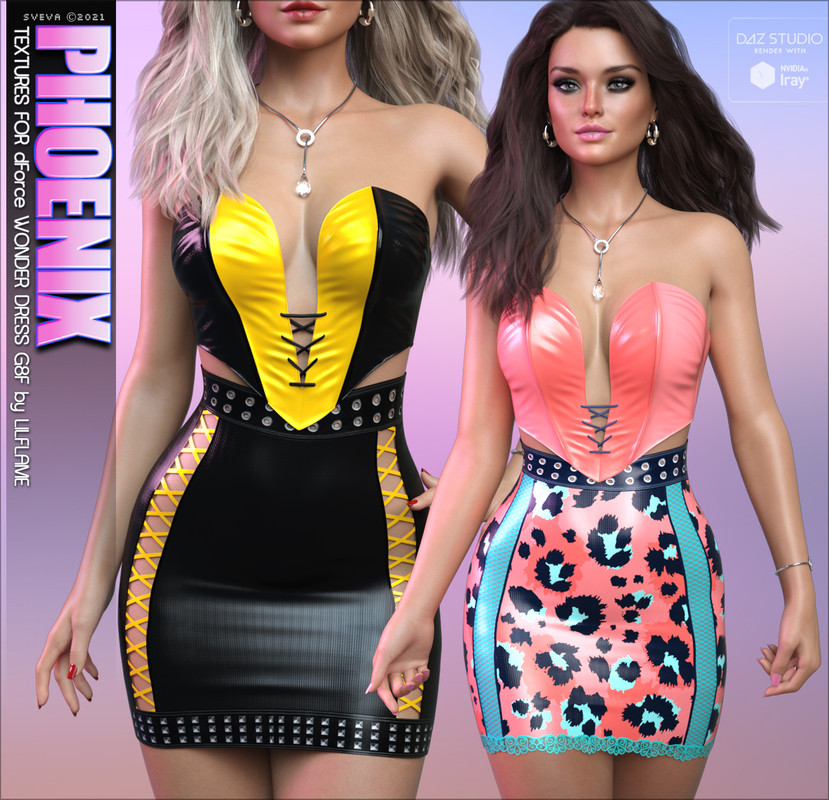 Phoenix Textures for dForce Wonder Dress G8F Phoenix Textures for dForce Wonder Dress G8F