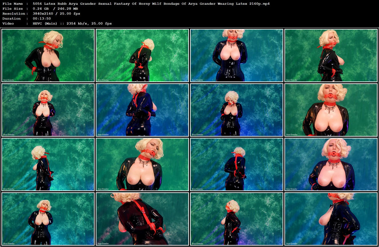 5056 Latex Rubb Arya Grander Sexual Fantasy Of Horny Milf Bondage Of Arya Grander Wearing Latex 2160
