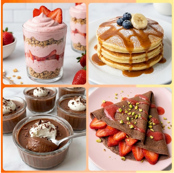 Collage de postres saludables