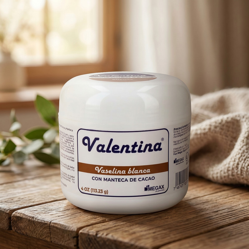 Valentina Vaselina Blanca con Manteca de Cacao 4Oz