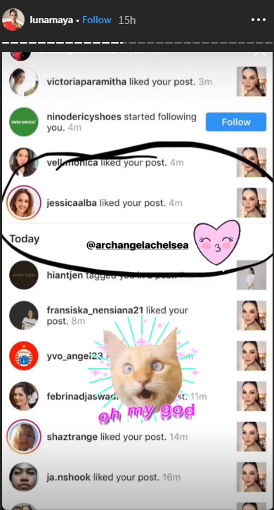 Instagram story Luna Maya