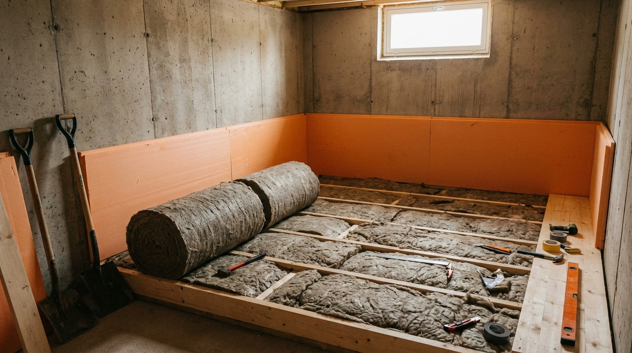 Утепление фундамента и пола экструдированным пенополистиролом и минватой