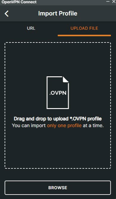 Upload OpenVPN Client Configuration