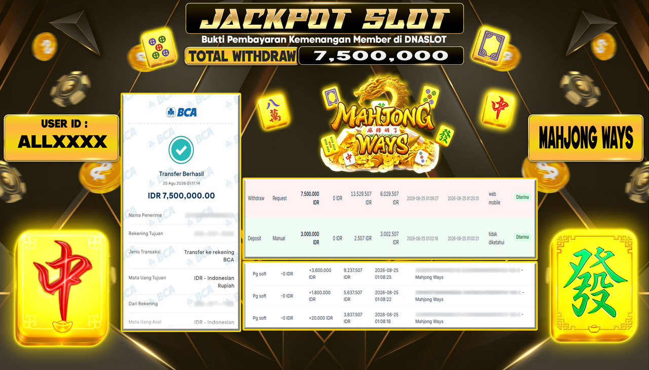 JACKPOT SLOT MAHJONG WAYS 1  25 AGUSTUS 2026