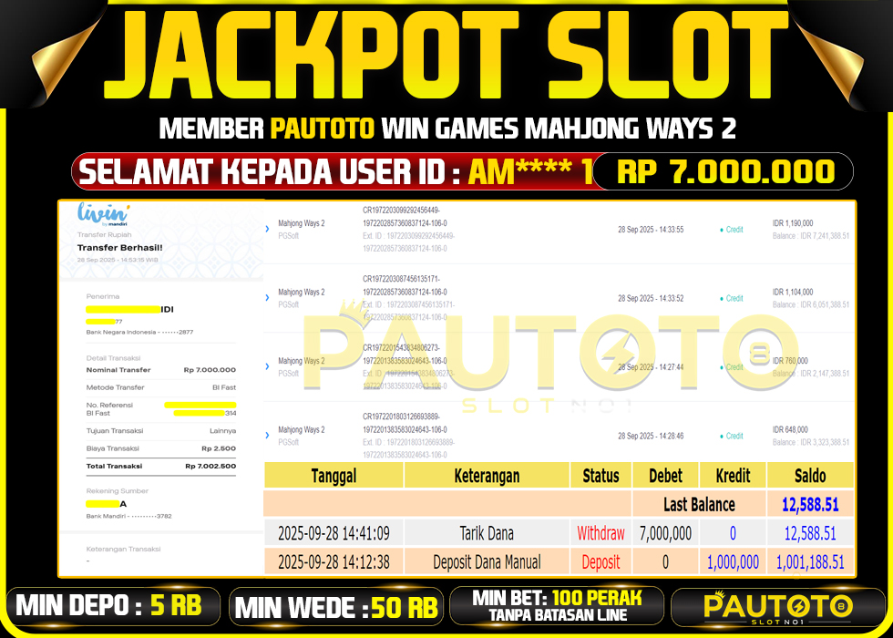 BUKTI JACKPOT LUNAS PAUTOTO