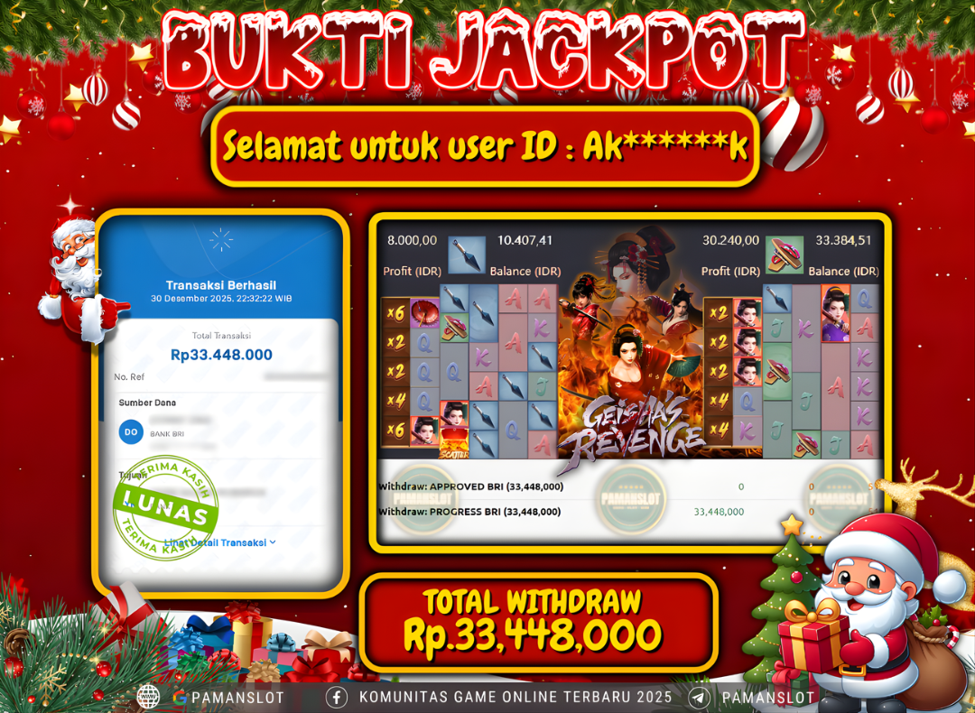PAMANSLOT JACKPOT Game Geishas Revenge Rp.33,448,000- LUNAS