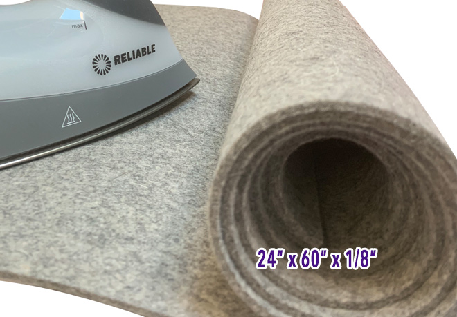 Premium Gray Wool Ironing Board Cover 24X60X1/8 - 7426933974811