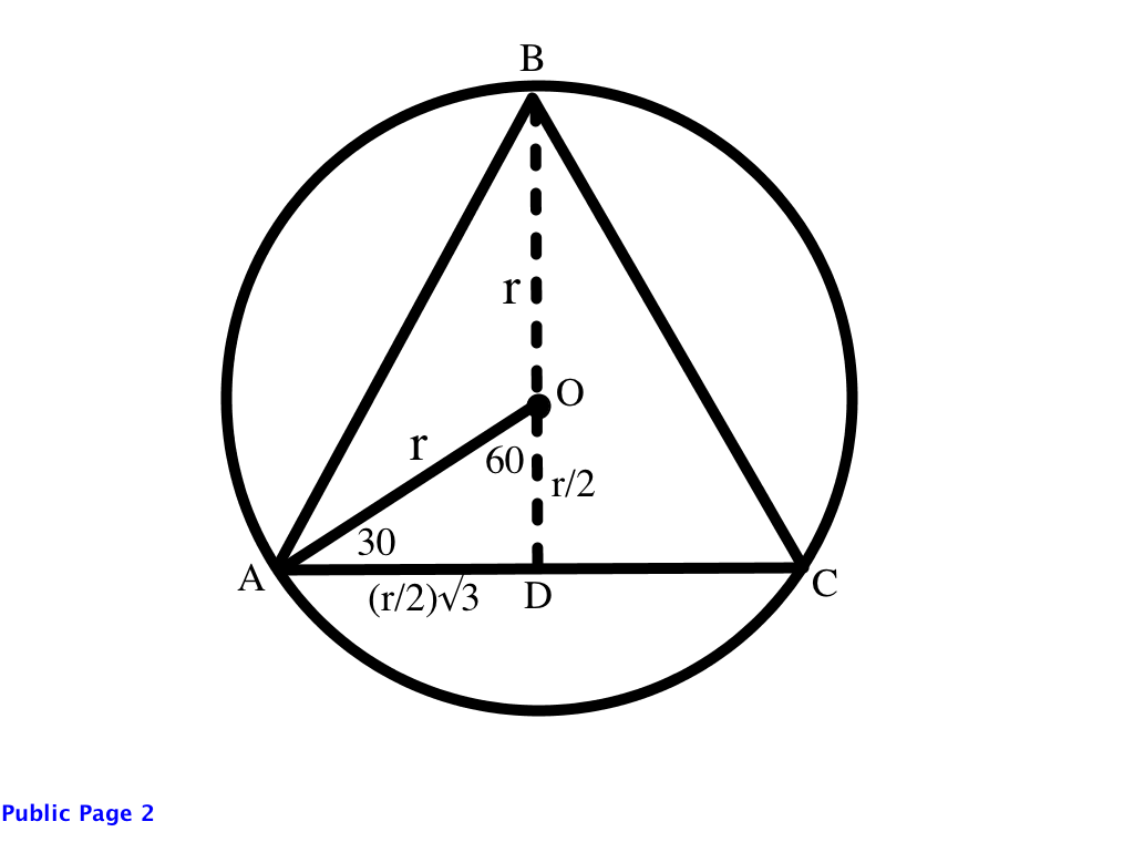 equilateral in circle