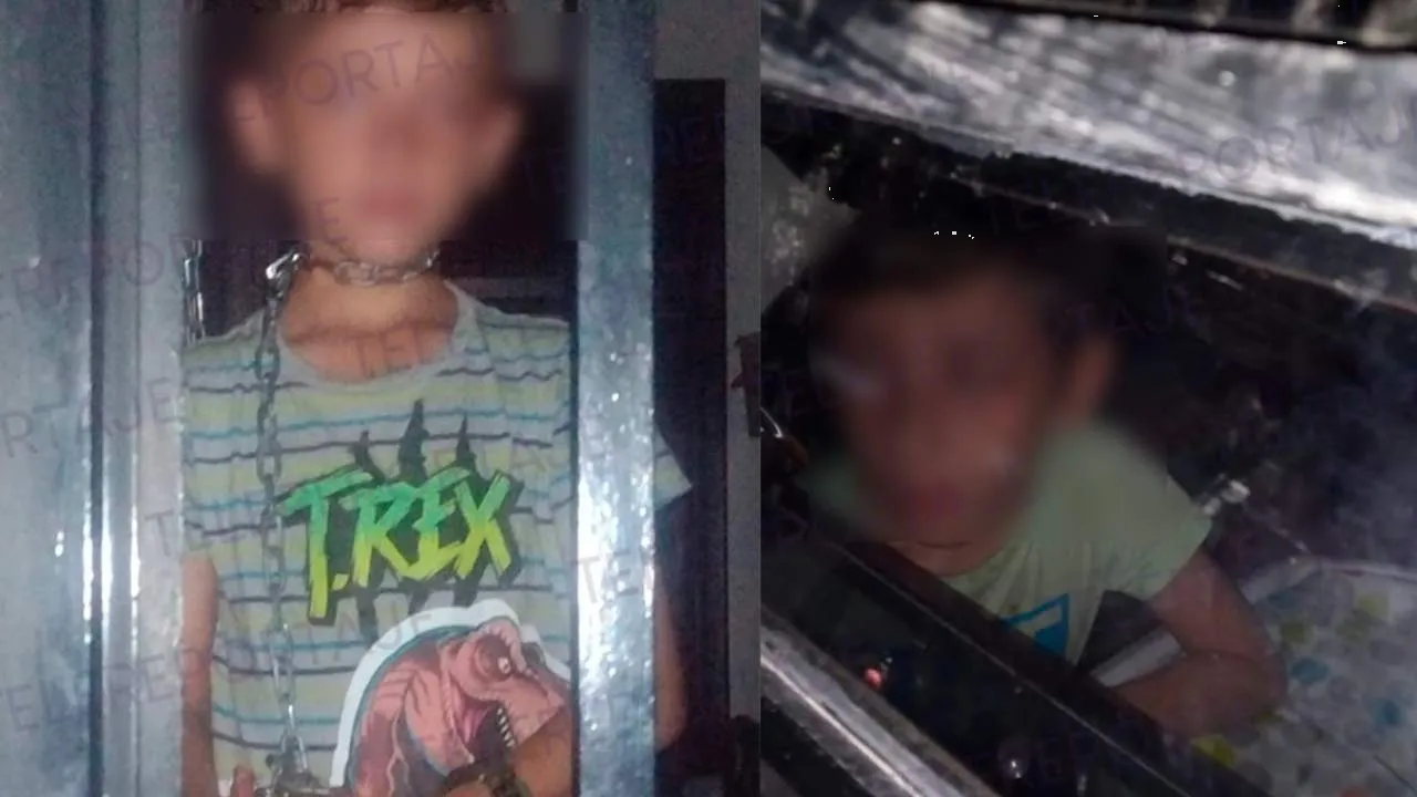 Rescatan a niño encadenado en Tabasco; fue amenazado de muerte por su padre