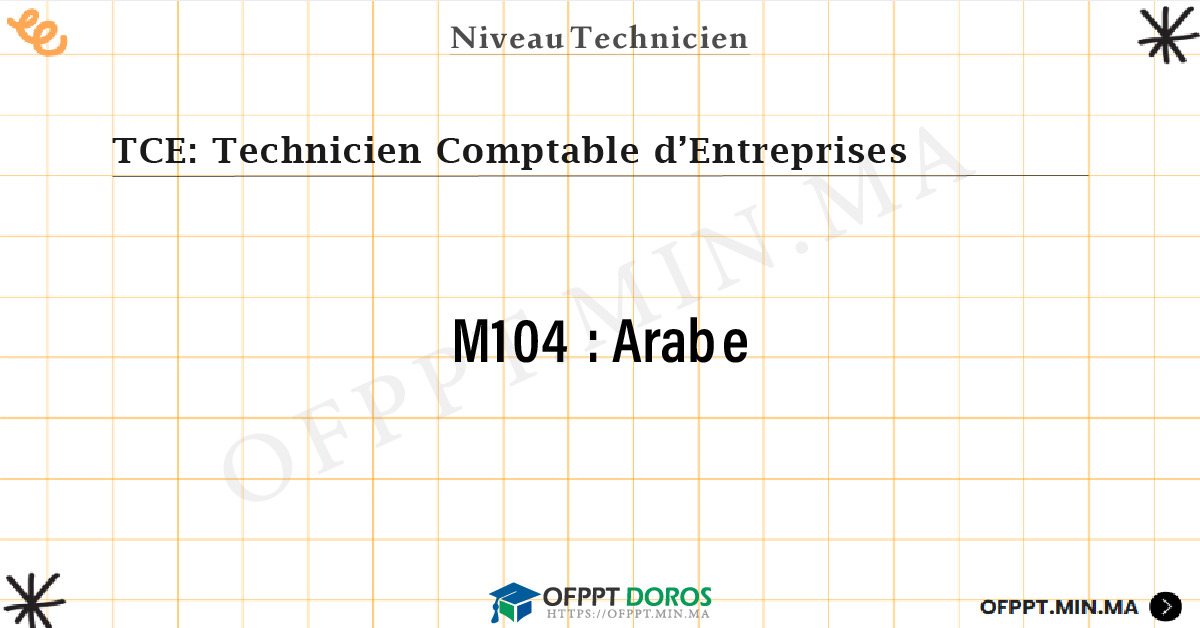 Sommaire détaillé du cours Arabe M104 OFPPT - Structure du module