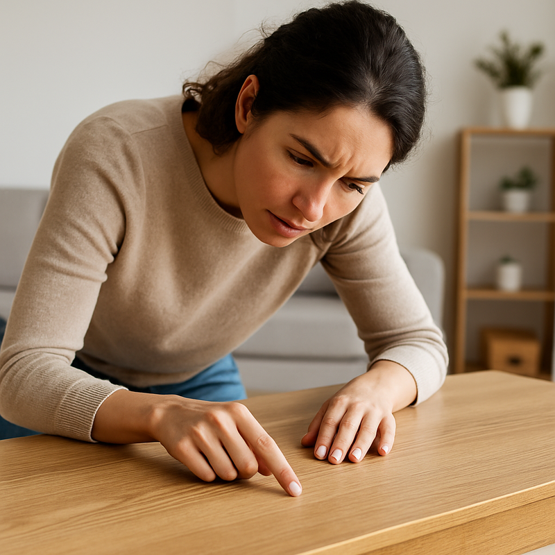 proverka-celostnosti-arendator-osmatrivaet-poverhnost-stola-na-carapiny