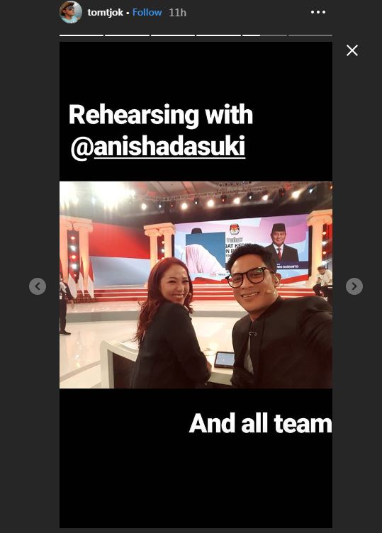 Insta Story Tommy Tjokro.