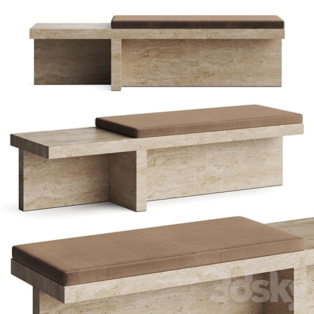 CB2 Pierre Travertine Bench