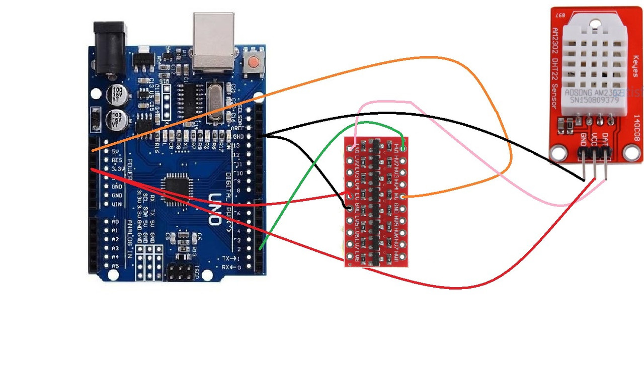 DHT22 with Logic Level Converter