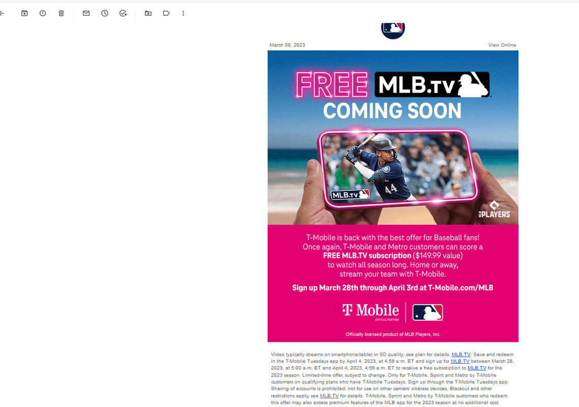 T-Mobile Free MLB 2023 is coming after all? ResetEra