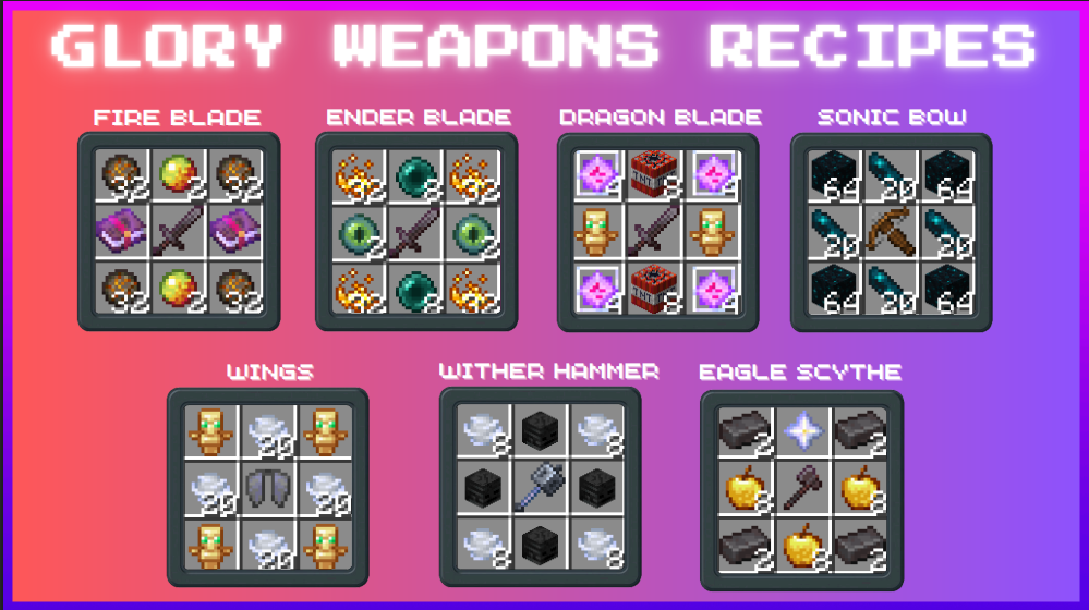 xGlorySMP - Ultimate Custom Weapons Experience | SpigotMC - High ...