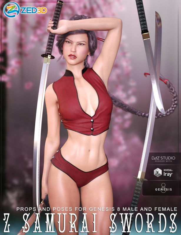 Z Samurai Swords - Props and Poses for Genesis 8