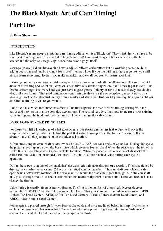 The Black Mystic Art of Cam Timing!