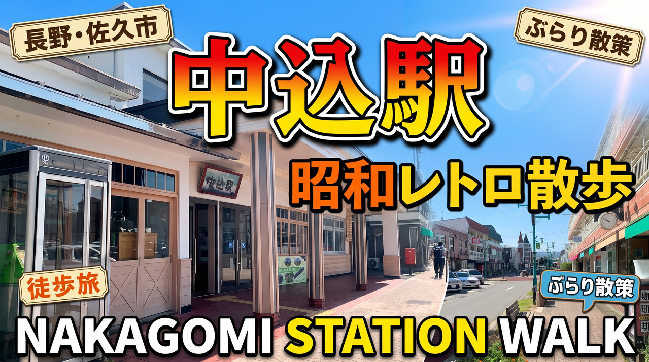 【佐久市散歩】JR小海線の中込駅へ。昭和レトロな駅舎と温もりある駅前商店街の日常風景