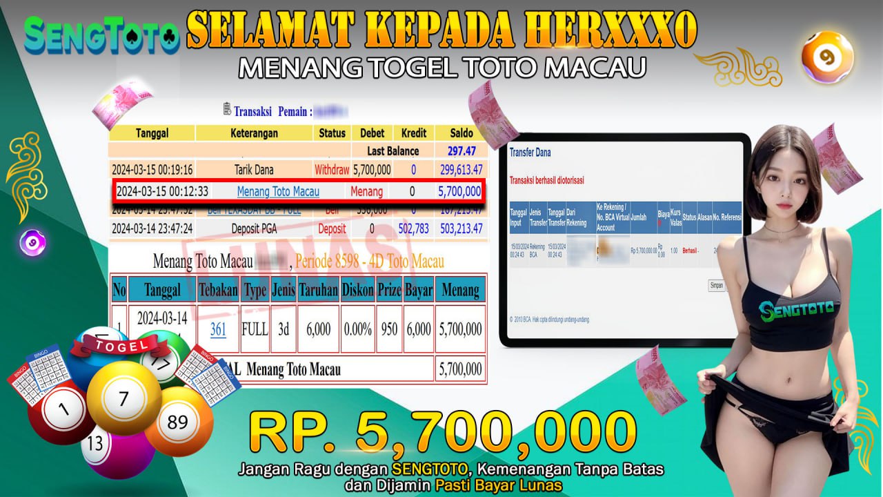 BUKTI PEMBAYARAN TOGEL TOTO MACAU