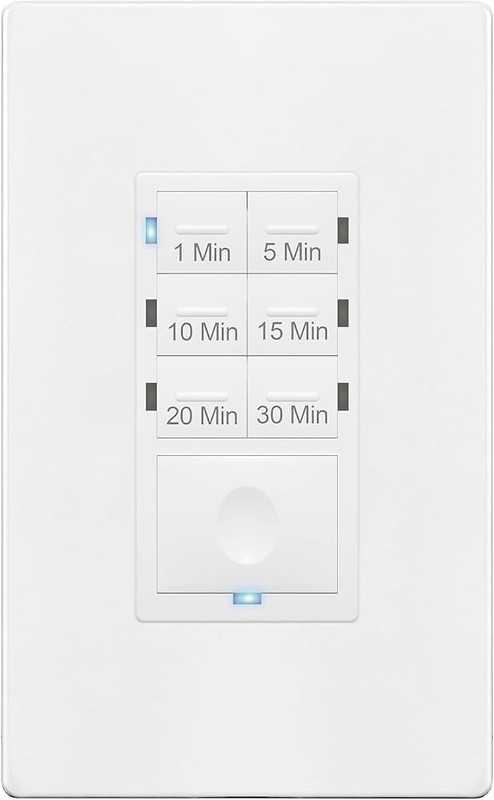 Countdown timer switch for bathroom fans