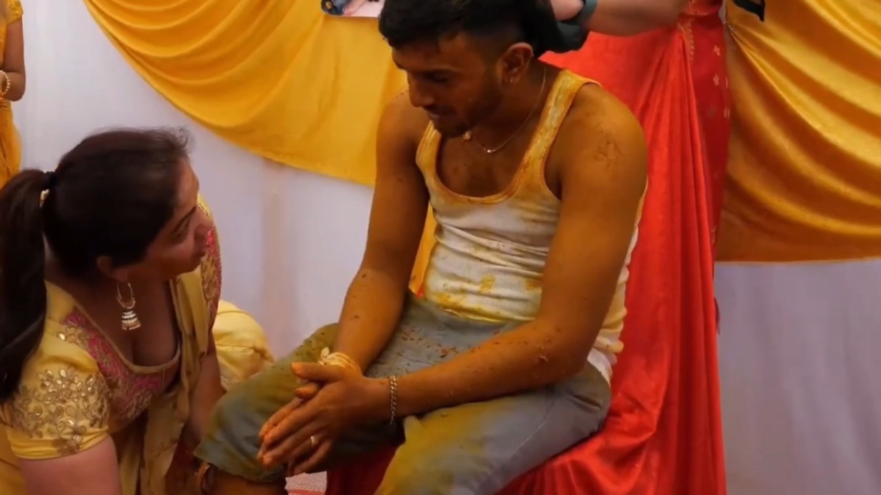 Busty aunty cleavage show in yellow dress mp4 snapshot 04 31 212