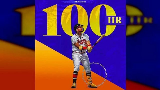 Ronald Acuña Jr anotó su jonrón 100