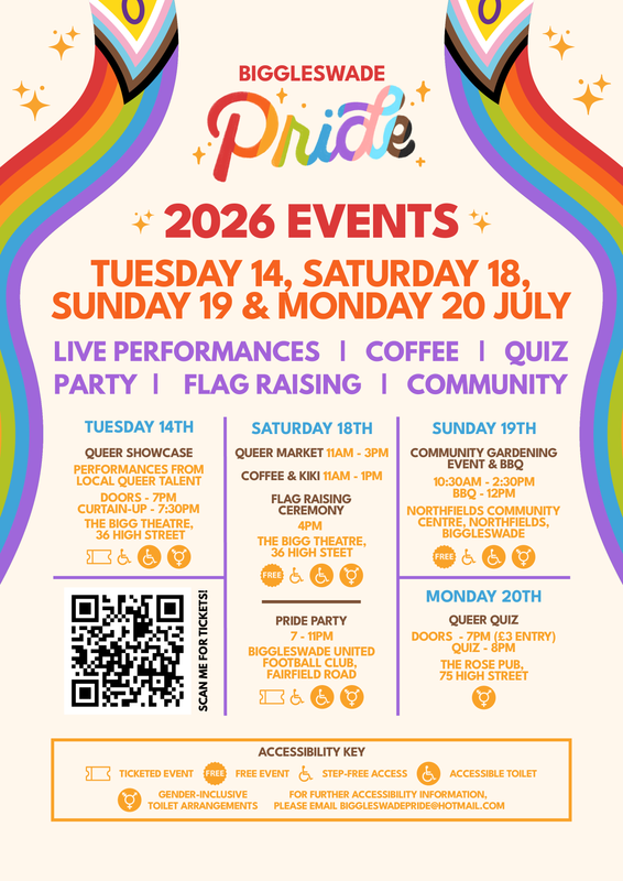 Biggleswade Pride 2026 Events