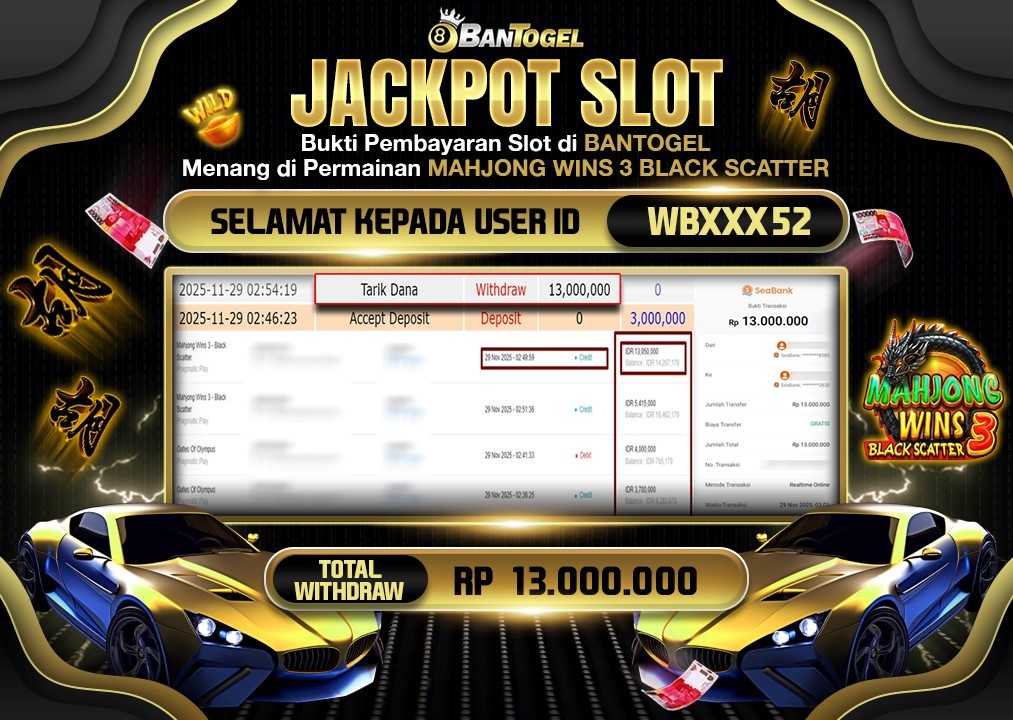 BUKTI JACKPOT LUNAS BANTOGEL