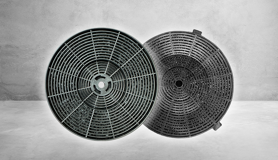 Extractor de Grasa Drija Quadrato 76 Black con acabado negro y panel de vidrio.