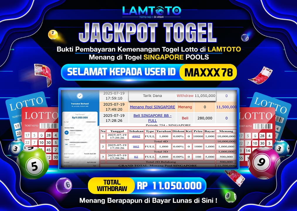 BUKTI JACKPOT LUNAS LAMTOTO