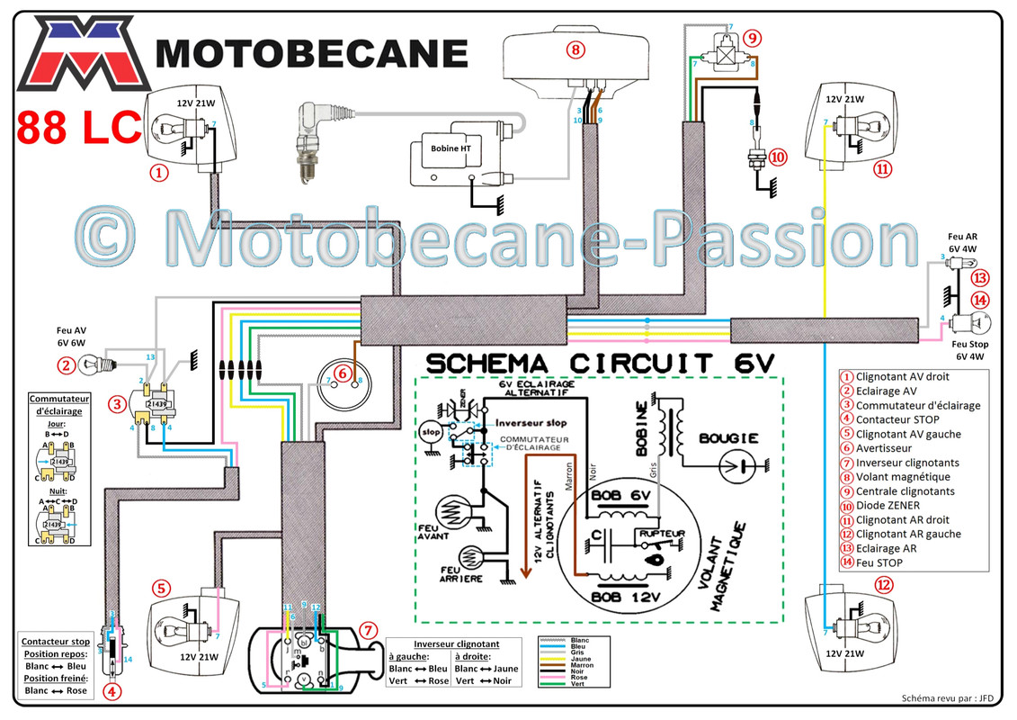 Pour Moto Schema Electrique Uniquement Clignotant Ar Sans Les Av Diode ZENER (?) et problème Clignotants 12V - Bienvenue sur le forum du Motobécane Club de France