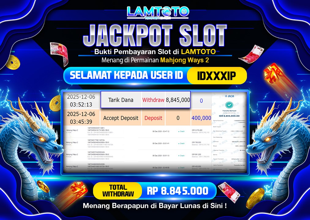 BUKTI JACKPOT LUNAS LAMTOTO