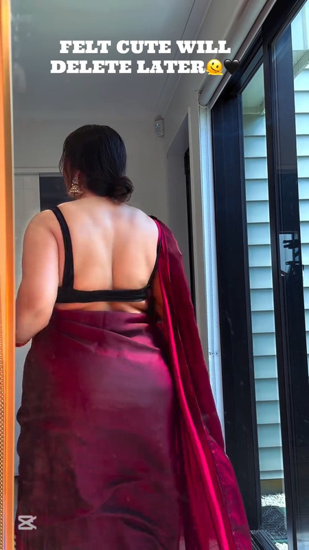 chubby busty figgure hot in red saree mp4 snapshot 00 05 218