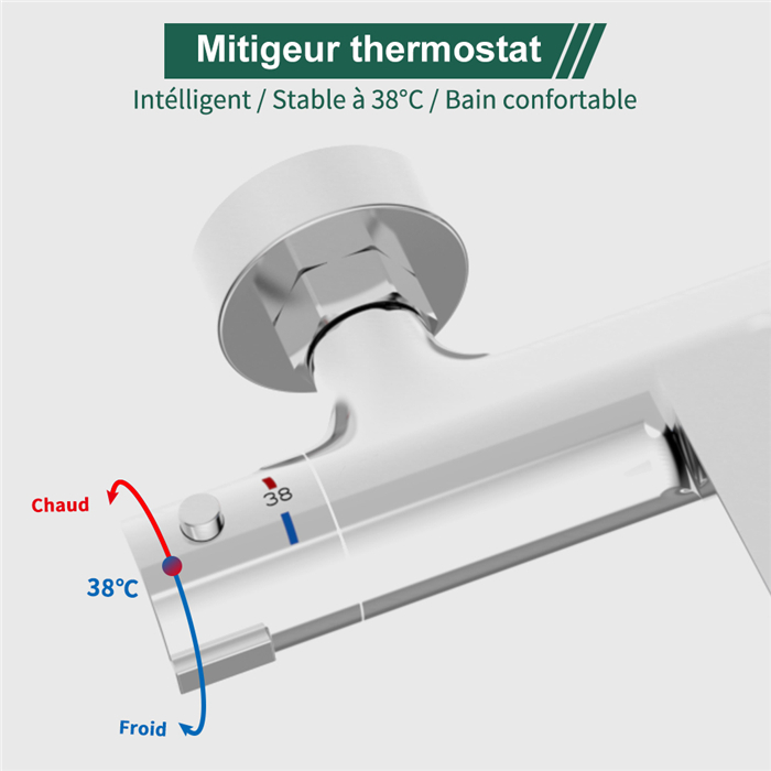 Robinet De Baignoire Cascade Mitigeur Thermostatique Bain Douche Robinet De Douche Chromé Bec Cascade Pour Baignoire 12 Robinet De Baignoire Cascade Mitigeur Thermostatique Bain Douche Robinet De Douche Chromé Bec Cascade Pour Baignoire -Grohe || Hansgrohe Soldes Magasin