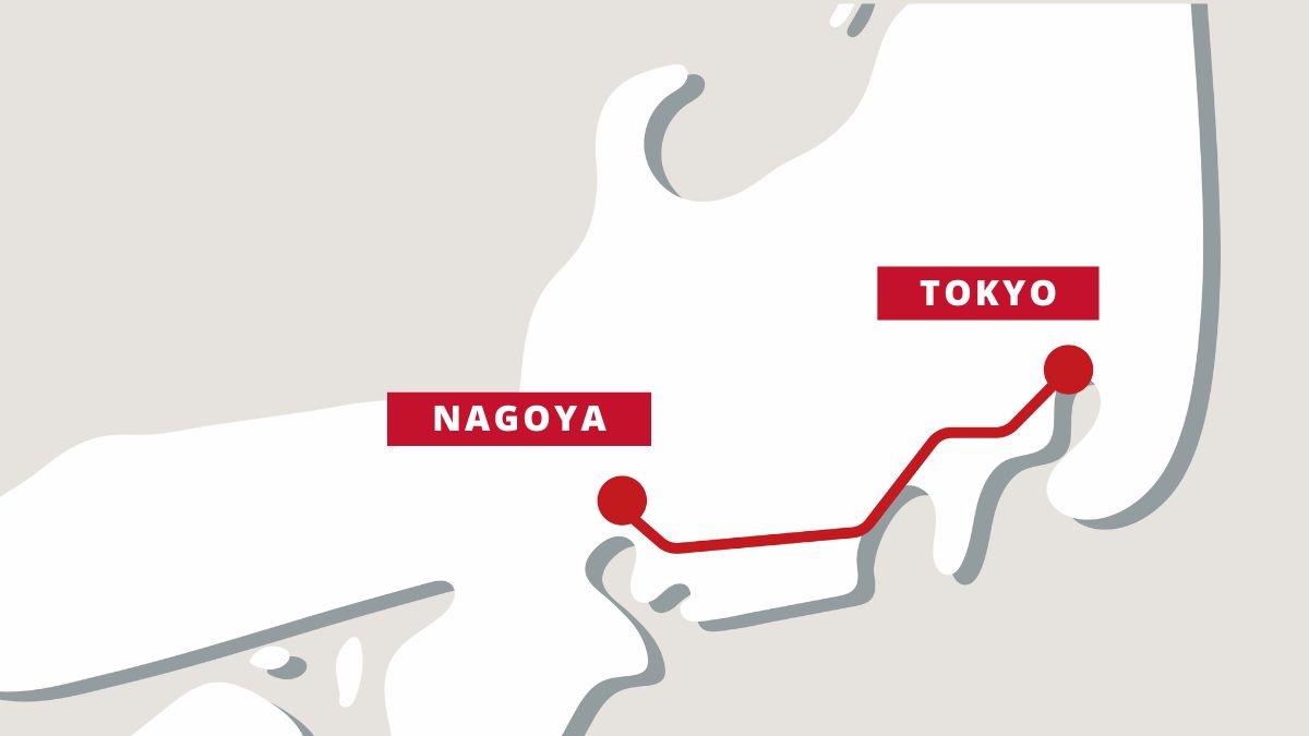 nagoya tokyo train map