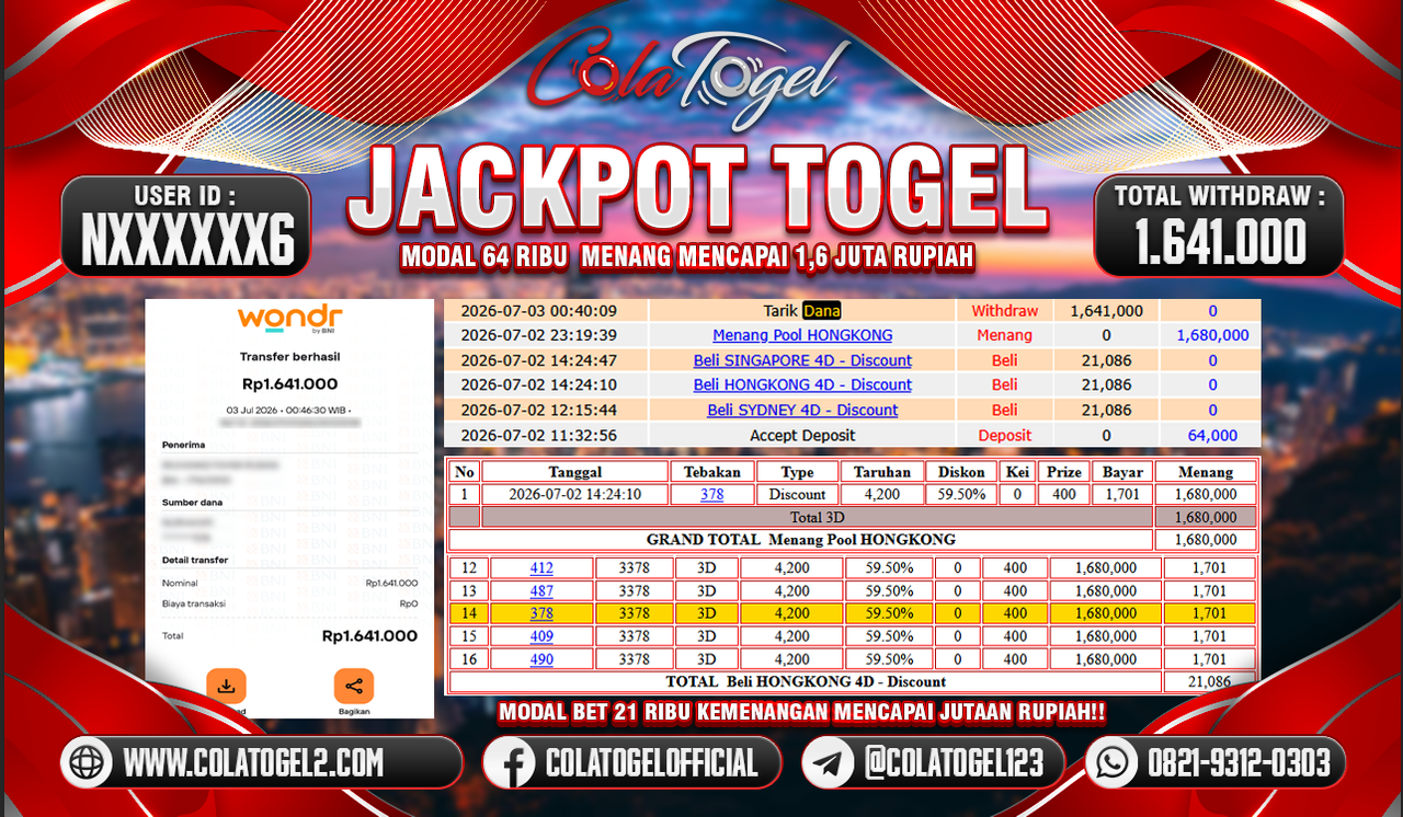 JACKPOT HONGKONG LOTTO!!